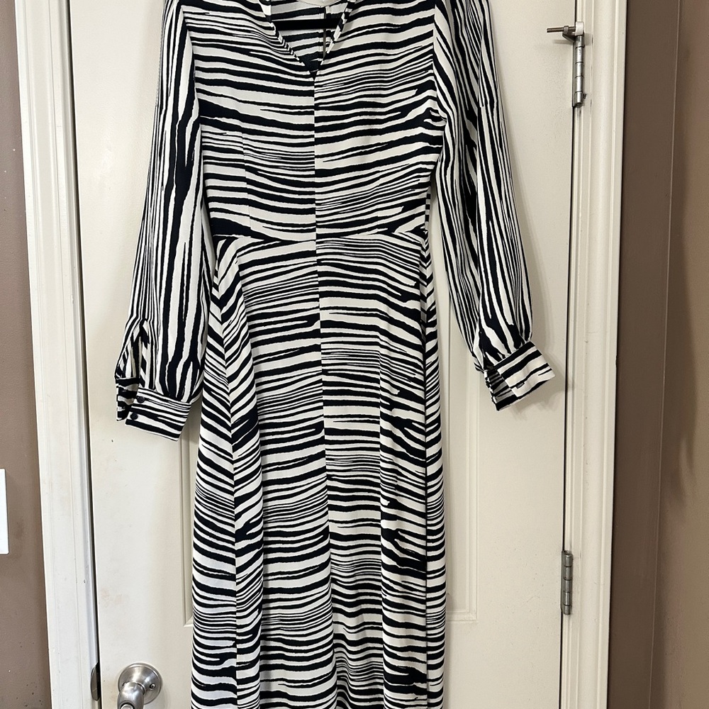 Banana Republic Black and White Striped Dress